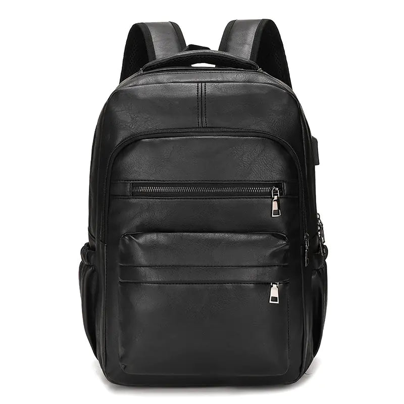 Retro Soft Leather Men's Backpack for Business Travel