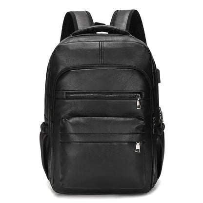 Retro Soft Leather Men's Backpack for Business Travel